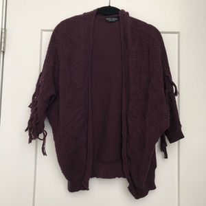 Dorothy Perkins Maroon Fringe Cardigan